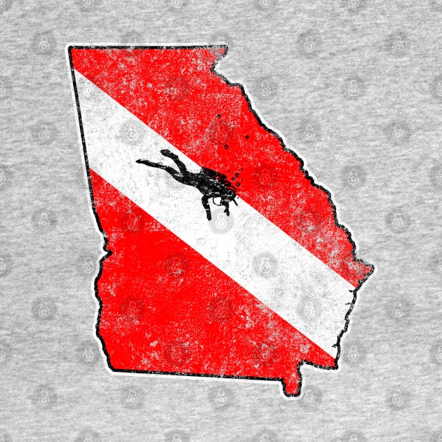 Georgia Dive Flag Scuba Diving State Map Dive Flag Distressed by TeeCreations